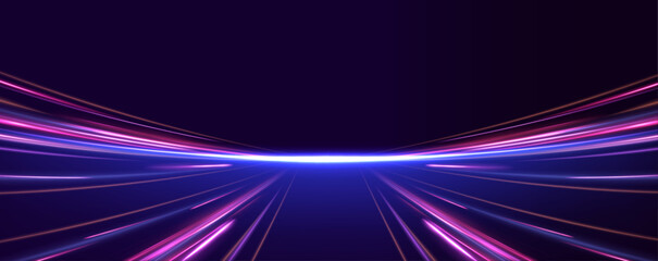 Poster - Purple glowing waves and speed lines evoke a sense of innovation in modern communication systems. These elements represent the future of high-speed internet and the growth of 6G wireless technology.