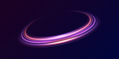 Leinwandbilder - Long exposure, light painting photography. Vibrant streaks of neon blue and pink color against a black background. City road car light trails motion background.	