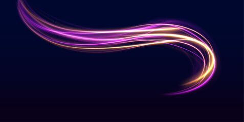 Poster -  Big data traffic visualization, dynamic high speed data streaming traffic. City road car light trails motion background. Illustration of light ray, stripe line with blue light.