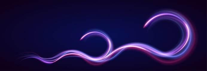 Fototapete - Fast zoom light flash stripes in a futuristic tech design. Blue glowing rays and motion blur represent high-speed internet transfer. Perfect for illustrating 5G data transmission