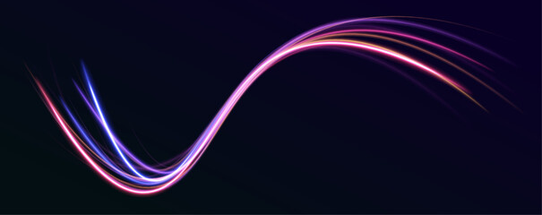 Fototapete - Blue light streaks with fiber optics and speed lines create a futuristic background for 5G or 6G wireless data transmission. High-speed internet concept. Abstract design for modern technology.