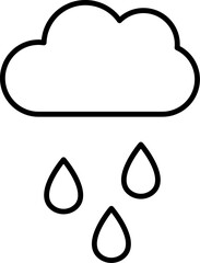 rain under cloud minimalistic outline icon for web and graphic design, apps, banners, social network