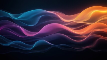 Wall Mural - A colorful wave of light that is purple, blue, orange, and yellow