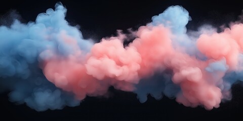 Wall Mural - A cloud of pink and blue smoke