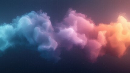 Wall Mural - A colorful cloud of smoke with a blue and orange stripe