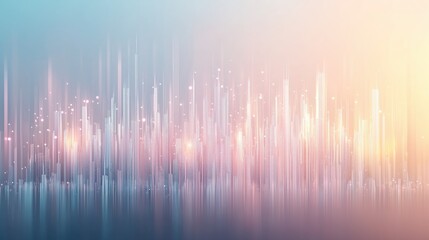 Wall Mural - a city skyline with a bright blue sky in the background