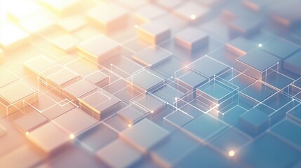Wall Mural - A computer screen with a blue background and white squares