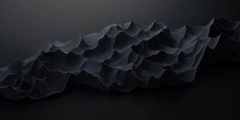 Wall Mural - a black and white image of a mountain range with a dark background