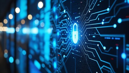 Fototapete - Digital background perfect for tech processes, neural networks, artificial intelligence, data transfer and encryption, digital archives