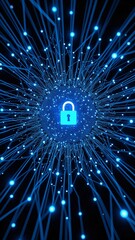 Fototapete - Digital background perfect for tech processes, neural networks, artificial intelligence, data transfer and encryption, digital archives