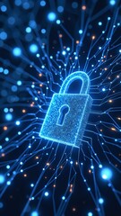 Fototapete - Digital background perfect for tech processes, neural networks, artificial intelligence, data transfer and encryption, digital archives