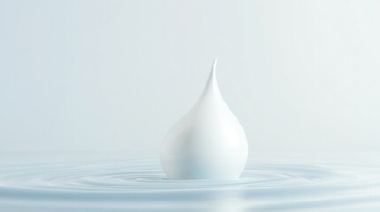 Poster - Milk drop logo design showcasing modern branding concepts in soft blue and white tones suitable for dairy industry marketing