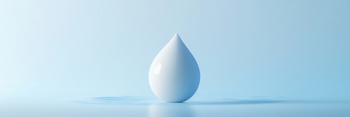 Leinwandbilder - Milk drop logo features soft blue and white tones with smooth curves for modern dairy branding and minimalist aesthetics