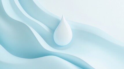 Aufkleber - Milk drop in soft blue minimalist design showcasing modern dairy branding with smooth curves reflecting freshness and simplicity