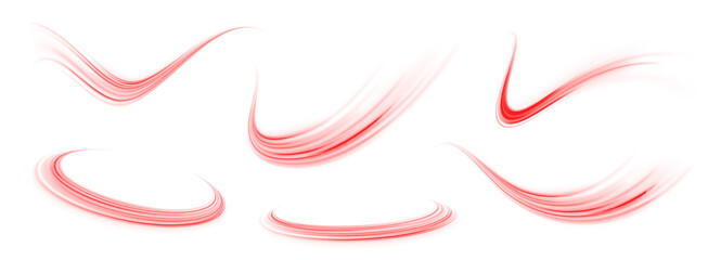 Wall Mural - subtle and graceful red glow arc floating with soft blurred edges