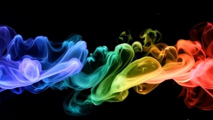 Wall Mural - colorful smoke on black background