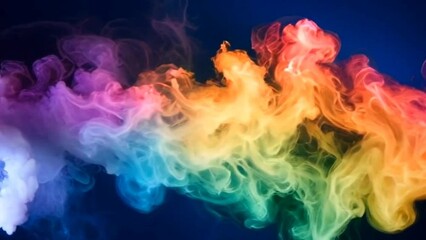Wall Mural - Colorful smoke movement forms abstract patterns. dynamic and vibrant smoke art. Cyberpunk neon light illustration