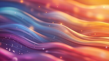 Wall Mural - A colorful, wavy line with a splash of yellow