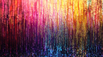 Wall Mural - colorful abstract data stream. vertical lines, digital code flow with bright contrasting colors