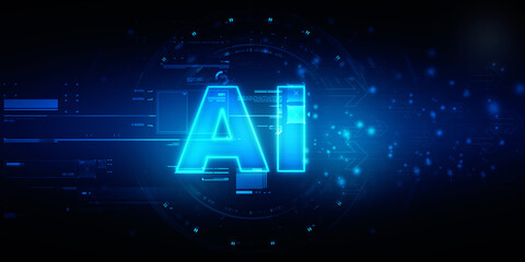 2d illustration Artificial Intelligence (AI) concept