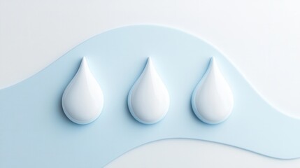 Leinwandbilder - Minimalist milk drop logo design featuring soft blue and white tones with smooth curves suitable for modern dairy branding and marketing materials