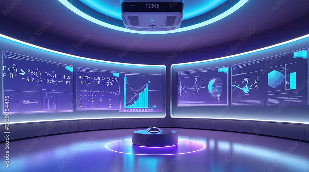An Ultra modern Smart Classroom With A High tech Interactive Whiteboard An ultra modern smart classroom with a high tech interactive whiteboard