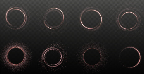 Leinwandbilder - Red glistering swirl of sparkling particles with a twirling stardust trail and bright light effects. Perfect for Christmas designs, luxury decorations, magic motion effects, and glamour visuals.