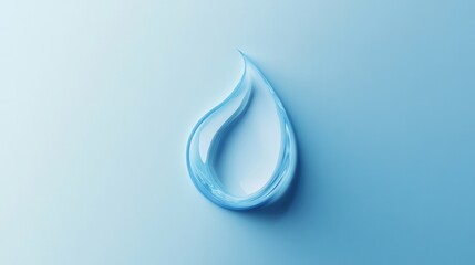 Poster - Minimalist milk drop logo featuring soft blue and white tones with smooth curves for modern dairy branding