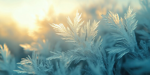 Wall Mural - 

Delicate Frost Patterns Adorning a Winter Windowpane