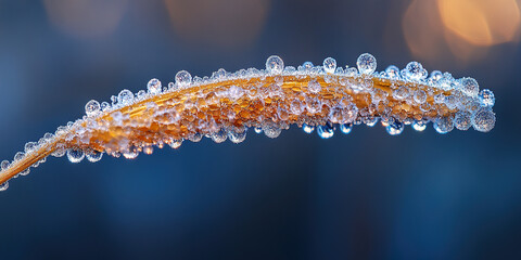 Wall Mural - 

Delicate Frost Patterns on a Blade of Grass