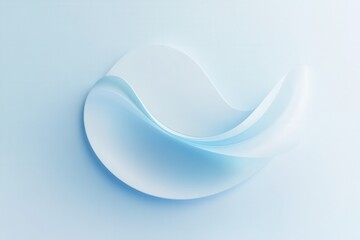 Poster - Minimalist dairy logo design featuring soft blue and white tones with smooth curves, ideal for modern branding of dairy products