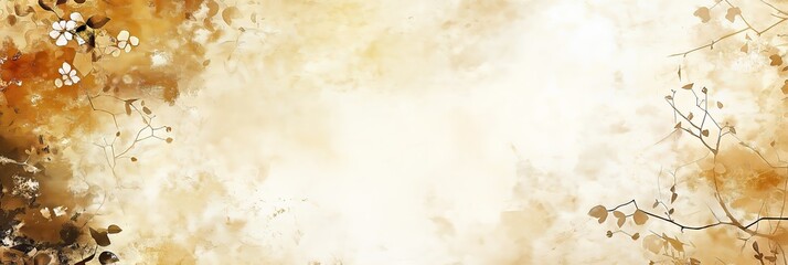 Wall Mural - a light, gentle abstract background featuring soft textures and floral elements, with ample copy spa