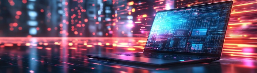 Laptop computer with dynamic floating app icons