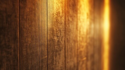 Wall Mural - Warm light on textured wooden wall surface symbolizing serenity and elegance
