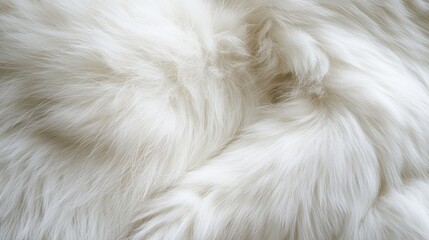 Wall Mural - Close-up of luxurious white furry texture for background and design concepts