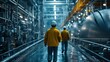 © Kateryna Kordubailo - Employees walking along the industrial hallways inside a nuclear reactor facility