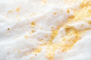 Aufkleber - Luxury golden accents on white marble create a premium minimalist aesthetic with subtle glittering details for an elegant interior design