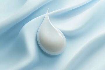 Leinwandbilder - Minimalist logo design featuring a milk drop in soft blue and white tones reflecting modern dairy branding