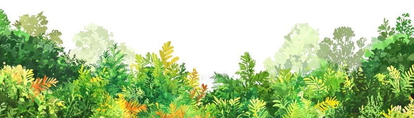 Lush green foliage, bright sunlight, vibrant leaves, natural border, website header