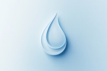 Poster - Minimalist milk drop logo design featuring soft blue and white tones with smooth curves for modern dairy branding