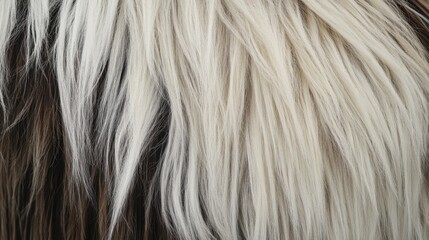 Wall Mural - Fluffy texture background featuring long shaggy fur in natural tones