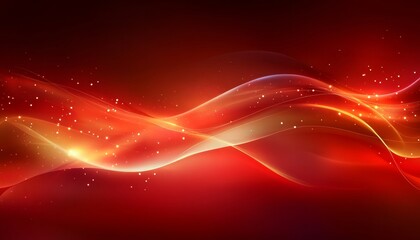 Wall Mural - Abstract Red Background, Flowing Line Art, Speed Effect, Bright Light Source, Vector Illustration