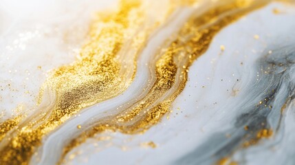 Aufkleber - Elegant luxury with golden accents on white marble showcasing premium minimalism in a modern design setting