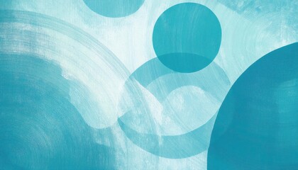 Poster - abstract textured blue background with white translucent circles, modern geometric design for wallpapers, prints, and decor
