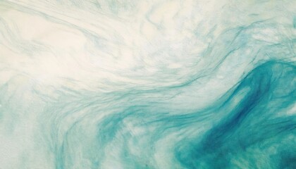 Poster - abstract turquoise wave painting with textured brush strokes on canvas, fluid ocean-inspired background for design projects