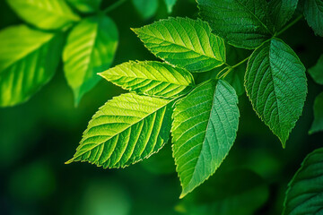 Wall Mural - vertical geen leaf close up texture. natural green leaf for background.