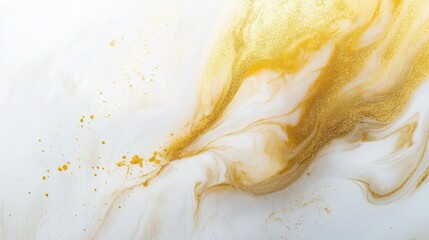 Poster - Elegant white marble with luxury golden accents and subtle golden dust showcase premium minimalism for modern design aesthetics