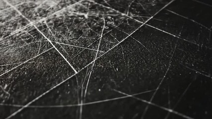 Intricate Scratches on Dark Surface: A Close-Up Abstract Photography