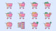 © felix_brönnimann - Shopping Cart Vector Icon Set for E-commerce, Online Shopping, Retail, and Digital Marketing - 12 Unique Designs for Your Projects