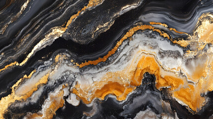 Leinwandbilder - Mesmerizing Banded Geode Mineral Abstract Textured Pattern with Vibrant Swirling Curves and Organic Shapes in Shimmering Multicolor Tones
